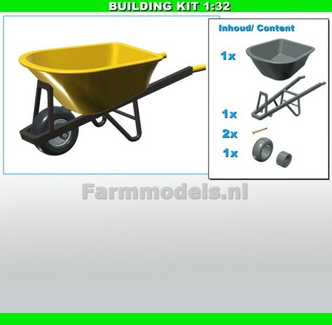 BOUWKIT: KRUIWAGEN 100 liter Materiaal RESIN BLANK geleverd 1:32