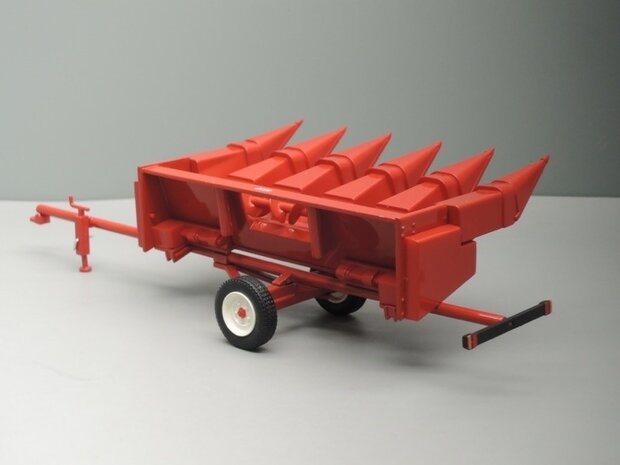 IH 853F Maiskolvenplukker + aanhanger, geschikt voor IH 1460 Axial Flow dorser 1:32 Replicagri REP131