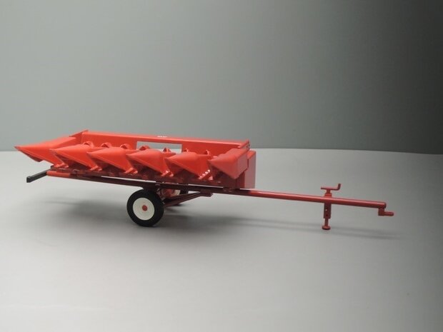 IH 853F Maiskolvenplukker + aanhanger, geschikt voor IH 1460 Axial Flow dorser 1:32 Replicagri REP131