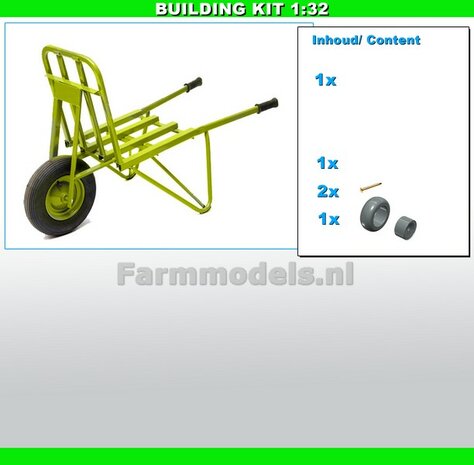 BOUWKIT: STEENKRUIWAGEN Materiaal Resin, GEEL  en ZWART MATT Gespoten geleverd 1:32