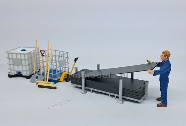 BOUWKIT: KRUIWAGEN (STAL/ GROENAFVAL) 160 liter Materiaal RESIN BLANK geleverd 1:32