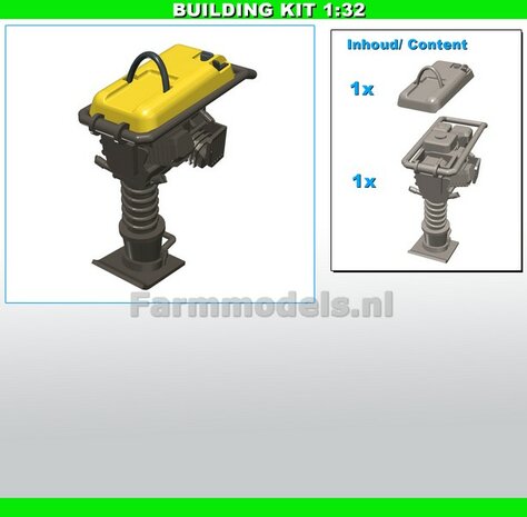 BOUWKIT: WACKER NEUSON SLEUVENSTAMPER  Materiaal RESIN BLANK Geleverd 1:32