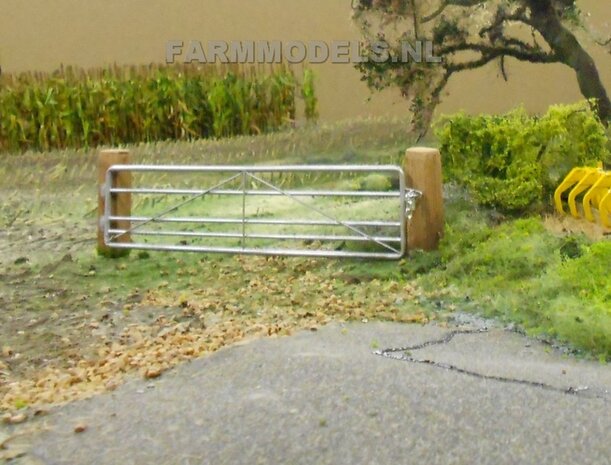 Aluminium hek / poort met bielzen 1:32 Handgemaakt
