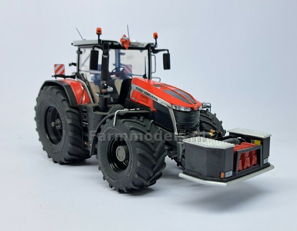 BOUWKIT: FRONTBUMPER met 3x COMPRESSOR, DRUKVAT en OPBERGKISTEN 3-Punts aansluiting  Materiaal: Resin ZWART ROOD ALUMINIUM Gespoten geleverd 1:32  