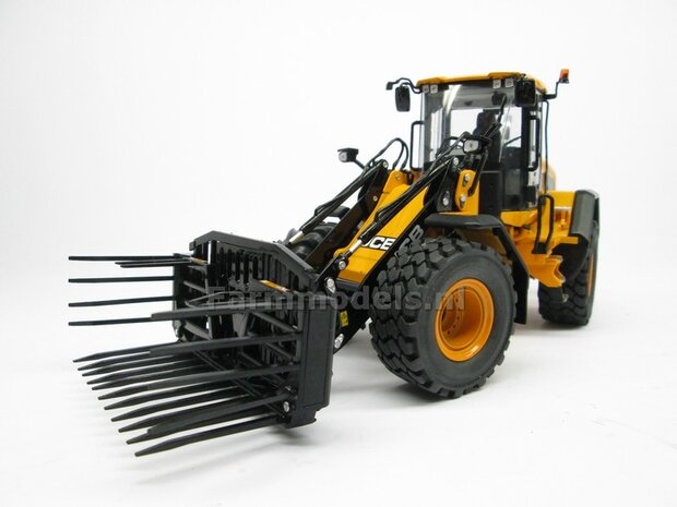 &Oslash; 47.3 mm: JCB 435S AT: 2x brede Shovel banden + ALUMINIUM velgen JCB GEEL Gespoten geleverd geschikt voor JCB 435 serie Agri Collectables 1:32         