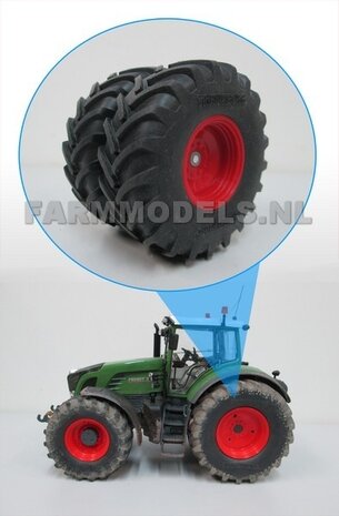 Fendt 936 achteras banden &Oslash; 67.4 mm met velg en &Oslash; 3 mm as  1:32   LAST ONES