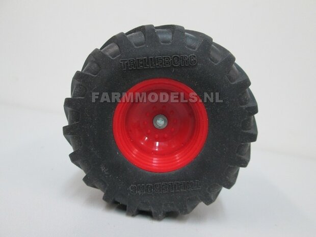 &Oslash; 67.4 x 24.7 mm: 2x Fendt 936 achteras banden met velg en &Oslash; 3 mm as  1:32   LAST ONES