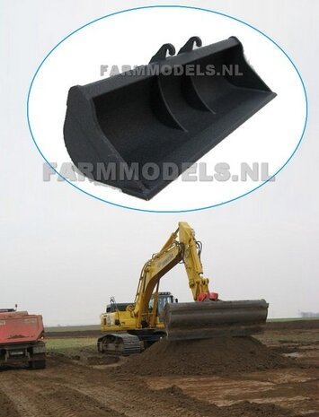 Afwerkbak 115 mm breed, voor snelwisselset 68000-68025 Rupskraan ROS New Holland / Hitachi / etc. 1:32           