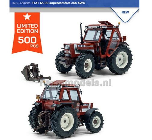 FIAT 65-90 super comfort cab 2WD  Limited Edition 500 stuks  1:32 ROS 302570  SNEL LEVERBAAR/ EXPECTED SOON