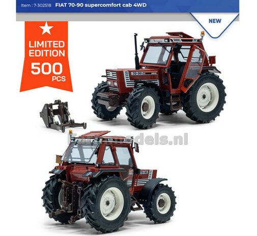 FIAT 70-90 super comfort cab 4WD  Limited Edition 500 stuks  1:32 ROS 302518  SNEL LEVERBAAR/ EXPECTED SOON