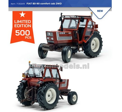 FIAT 80-90 comfort cab 2WD  Limited Edition 500 stuks  1:32 ROS 302419  SNEL LEVERBAAR/ EXPECTED SOON