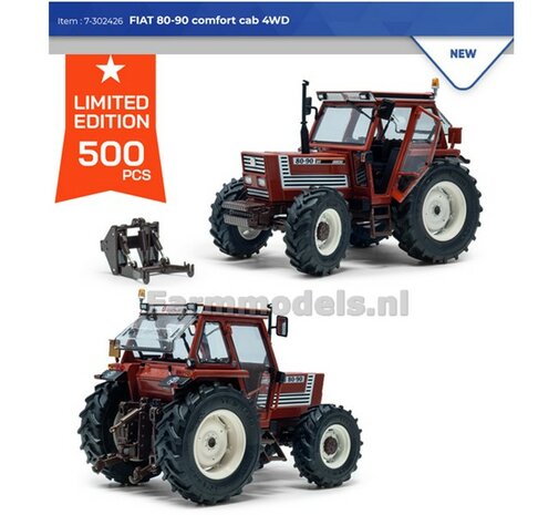 FIAT 80-90 comfort cab 4WD  Limited Edition 500 stuks  1:32 ROS 302426  SNEL LEVERBAAR/ EXPECTED SOON