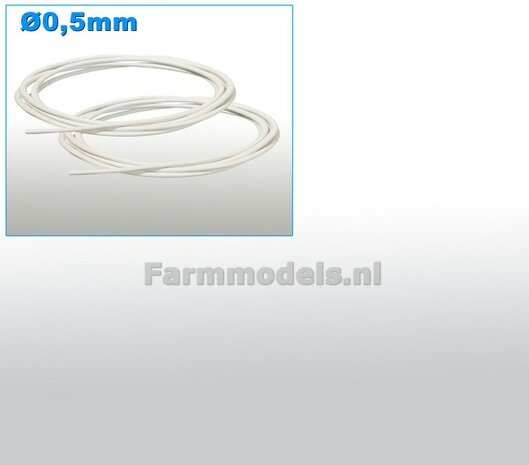 &Oslash; 0.5 mm x 200 cm: LUCHTSLANG/ LUCHTLEIDING WIT  (Geleverd 2x 100 cm) 1:32