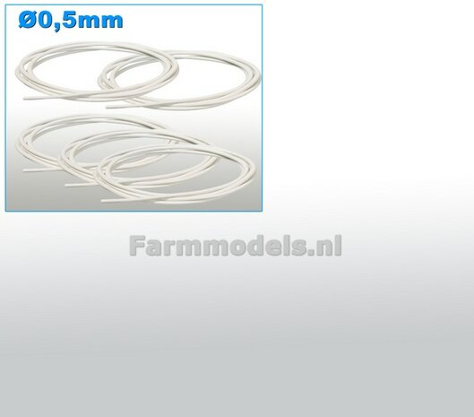 &Oslash; 0.5 mm x 500 cm: LUCHTSLANG/ LUCHTLEIDING WIT  (Geleverd 5x 100 cm) 1:32