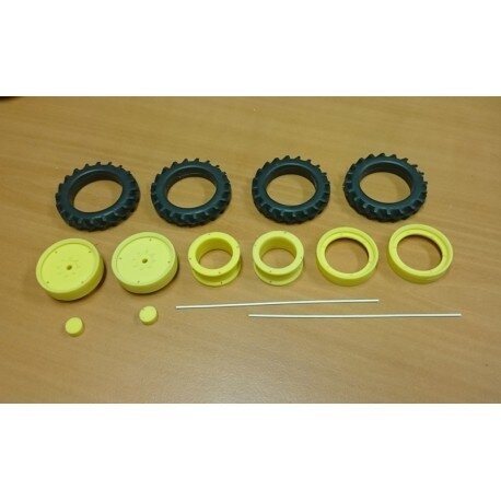 &Oslash; 48 mm: 4x DUBBELLUCHT CULTUURWIELEN Geel  vooras   1:32   04267 MS J