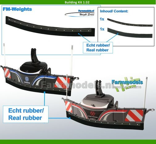 BOUWKIT: RUBBER FLAP + MONTAGE FRAME SET Geschikt voor SAFETY WEIGHT 800kg  BUMPERS  Materiaal: RESIN BLANK Geleverd  + ECHT RUBBER FLAP 1:32  