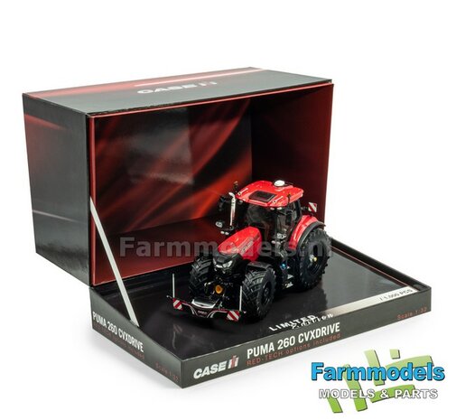 Case Puma 260CVXDrive RED-TECH options included + FREE GIFT VOORRUIT STICKERSET LIMITED EDITION 1000 St. 1:32 Universal Hobbies-2025 UH6864    VERWACHT HERFST &#039;25