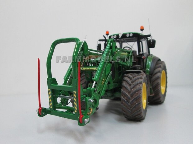 Hooivork John Deere kleur  t.b.v. Voorlader (Wiking) trekkers  1:32 