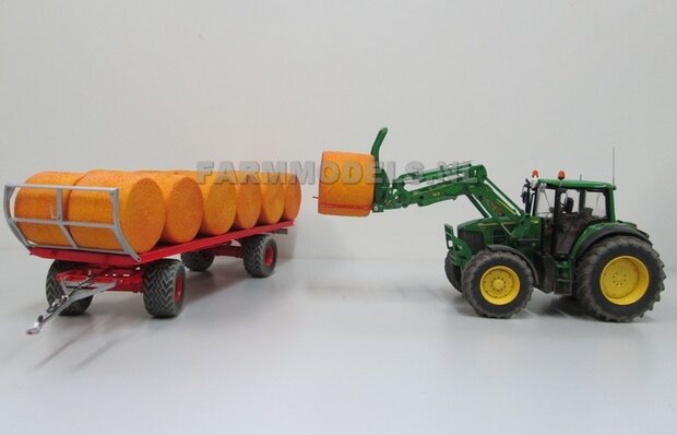 Hooivork John Deere kleur  t.b.v. Voorlader (Wiking) trekkers  1:32 