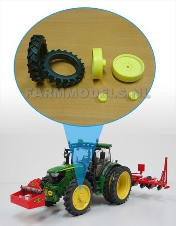 &Oslash; 48 mm: 2x CULTUURWIELEN Geel  vooras    1:32   04264 MS J