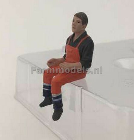 ORANGE: Machinist/ zittende werker/ Chauffeur met veiligheid overall   1:32   ADF32148 
