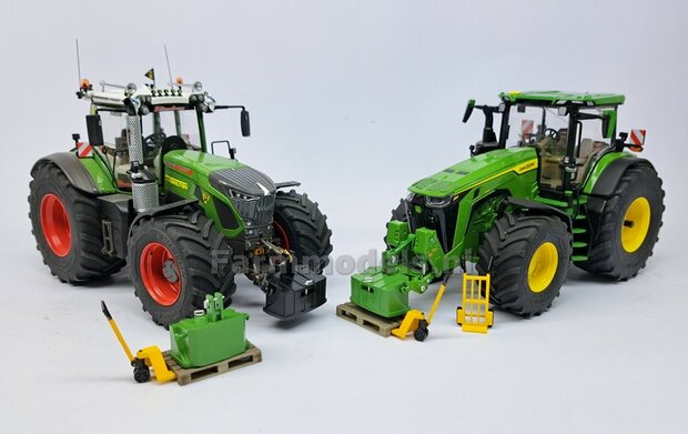 Palletwagen GEEL, KORTE uitvoering, Handmatig verbouwd Farmmodels, 1:32