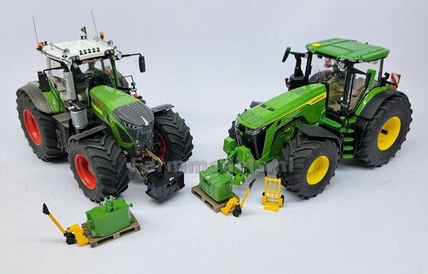 Palletwagen GEEL, KORTE uitvoering, Handmatig verbouwd Farmmodels, 1:32