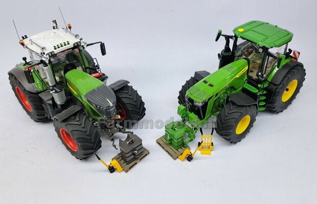 Palletwagen GEEL, KORTE uitvoering, Handmatig verbouwd Farmmodels, 1:32