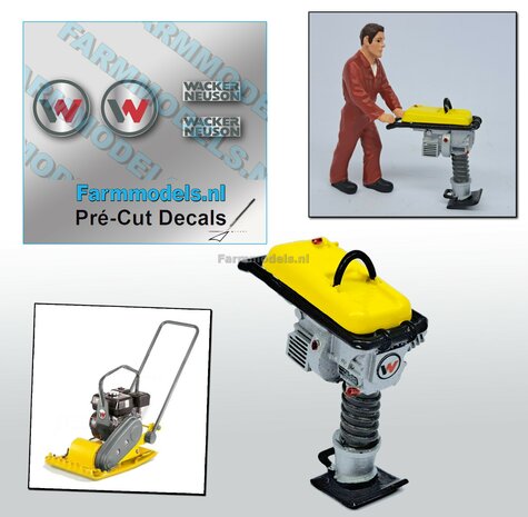 Complete set stickers tbv Wacker Neuson trilplaten, Pr&eacute;-Cut Decal stickersets 1:32