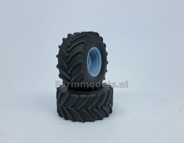 &Oslash; 54.8 x 25.8 mm: CLAAS 960 TT: 2x Michelin Axiobib2 Banden + RESIN Velgen BLANK Geleverd 1:32    Farmmodels Premium Line Series 