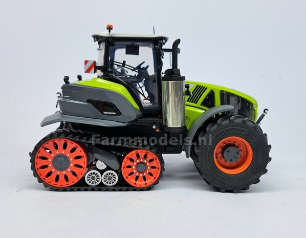 &Oslash; 54.8 x 25.8 mm: CLAAS 960 TT: 2x Michelin Axiobib2 Banden + Resin Velgen CLAAS ORANJE Gespoten 1:32 Farmmodels Premium Line Series 