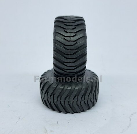 &Oslash; 42.2 mm: CLAAS CARAT 160T: 2x Trelleborg Banden &quot;NORMAL&quot;  met Resin Velgen ALUMINIUM METALIC Gespoten geleverd  1:32   Farmmodels Custom Line Series  