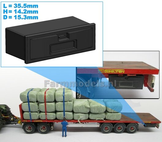Opbergkist  35.5mm x 14.2mm x 15.3mm  Materiaal RESIN BLANK Geleverd  1:32    