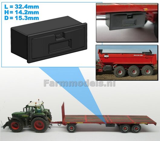 Opbergkist  32.4mm x 14.2mm x 15.3mm  Materiaal RESIN BLANK Geleverd  1:32    