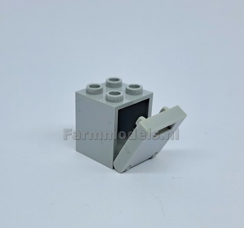 Opbergkist Lego (licht grijs/licht grijs) gereedschapkist  15.9 x 19.2 x 19.9mm (Inclusief Nophoogte totaal 21mm)