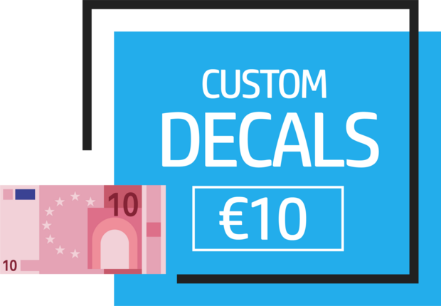 &euro;10.00 (pre-cut) stickers requested by email