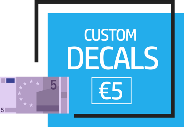 &euro;5.00 (pre-cut) stickers requested by email