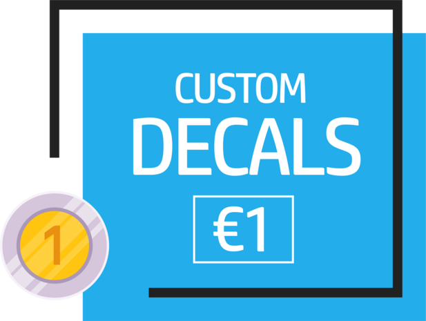 &euro;1.00 (pre-cut) stickers requested by email