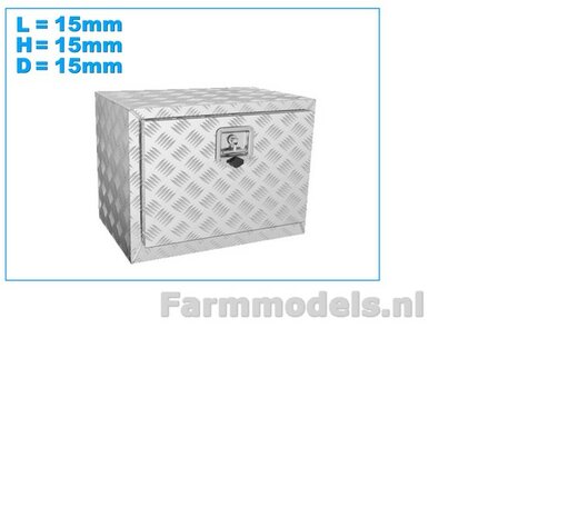 Opbergkist TRAANPLAAT 15mm x 15mm x 15mm DEURAFDRUK VOORKANT Materiaal Resin RVS/ CHROOM Gespoten geleverd  1:32    