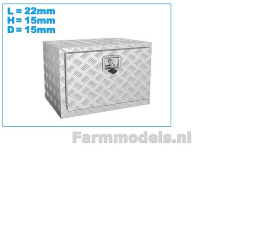 Opbergkist TRAANPLAAT 22mm x 15mm x 15mm DEURAFDRUK VOORKANT Materiaal RESIN BLANK Geleverd  1:32    