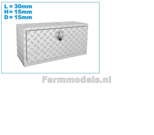 Opbergkist TRAANPLAAT 30mm x 15mm x 15mm DEURAFDRUK VOORKANT Materiaal Resin RVS/ CHROOM Gespoten geleverd  1:32    