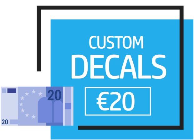 &euro; 20,- (pr&eacute;-cut) stickers aangevraagd via e-mail