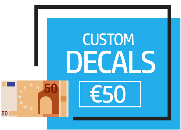 &euro; 50,- (pr&eacute;-cut) stickers aangevraagd via e-mail