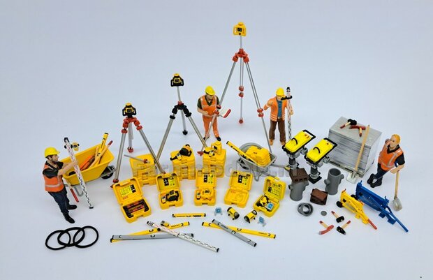 TOPCON KOFFER t.b.v. plaatsing TOPCON TP-L6G Rioollaser set (Laser + Targetschild) Materiaal Resin TOPCON GEEL MATT geleverd +  Pr&eacute;-Cut Decal stickerset Farmmodels  1:32                