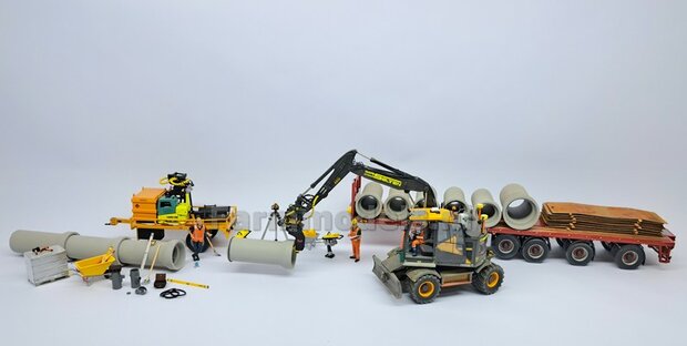 TOPCON KOFFER t.b.v. plaatsing TOPCON TP-L6G Rioollaser set (Laser + Targetschild) Materiaal Resin TOPCON GEEL MATT geleverd +  Pr&eacute;-Cut Decal stickerset Farmmodels  1:32                