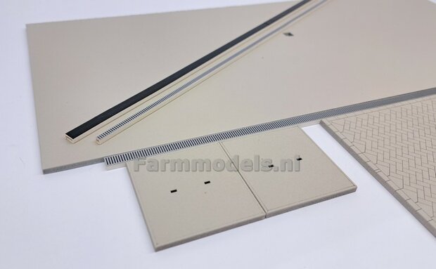 8mm x 300mm (2stuks): RVS/STALEN VLOERGOOT STICKERS  afmeting 8mm x 300mm  1:32 