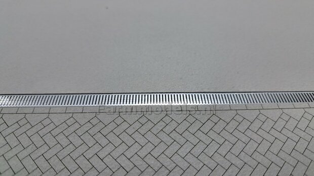 8mm x 300mm (2stuks): RVS/STALEN VLOERGOOT STICKERS  afmeting 8mm x 300mm  1:32 