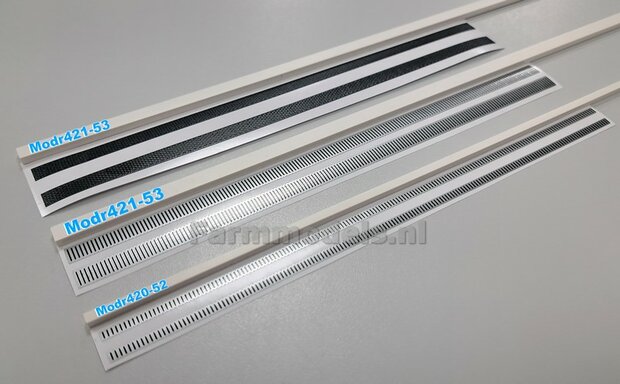 8mm x 300mm (8stuks): RVS/STALEN VLOERGOOT STICKERS  afmeting 8mm x 300mm  1:32 