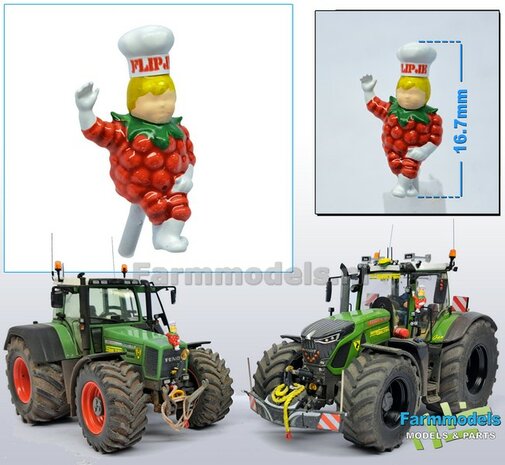 1x FLIPJE pop 16.7mm  Super Gedetailleerd Resin, Handgeschilderd geleverd op kleur 1:32