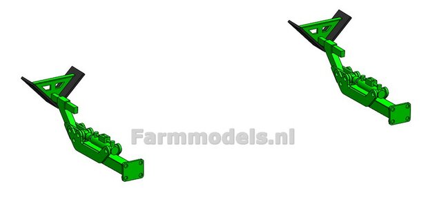 BOUWKIT: 2x Opklapbare RIJPADRUIMERS t.b.v. AVR GE-Force HD 4 x 75 cm Rijenfrees LET OP: BLANK geleverd, zelf in kleur zetten 1:32  LEVERBAAR BEGIN NOVEMBER 2025